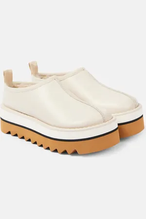 Stella McCartney Sneak-Elyse faux fur-lined faux leather mules