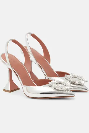 Amina Muaddi Begum mirrored leather slingback pumps