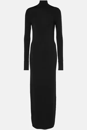 GALVAN Iris turtleneck jersey maxi dress