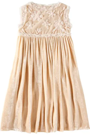 BONPOINT Giulia embroidered velvet dress