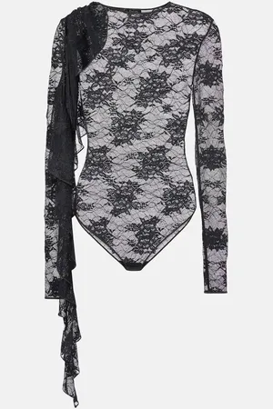 Oseree OsÃ©ree Draped lace bodysuit