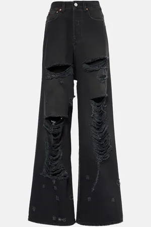 Vetements Big Shape distressed wide-leg jeans
