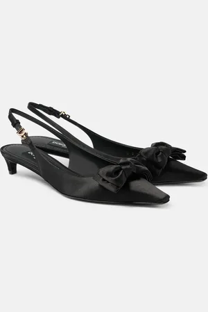 Dolce & Gabbana Bow-detail satin slingback pumps