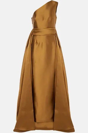 Solace Charo one-shoulder twill gown