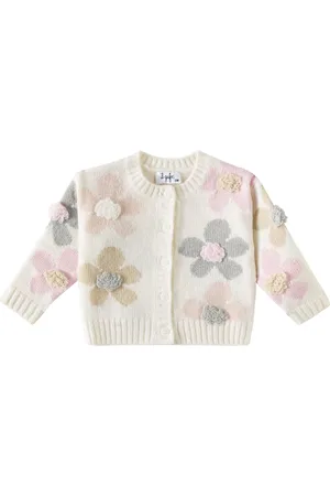 Il gufo Baby floral virgin wool cardigan