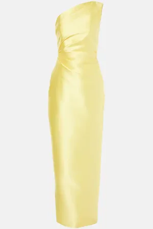 Solace Kira one-shoulder twill maxi dress