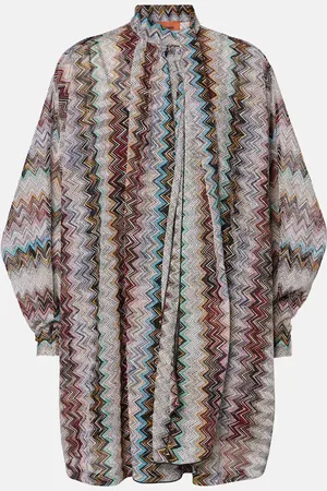 Missoni Zigzag draped lamÃ© minidress