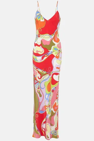 Puccini Orchidee silk crÃªpe de chine maxi dress