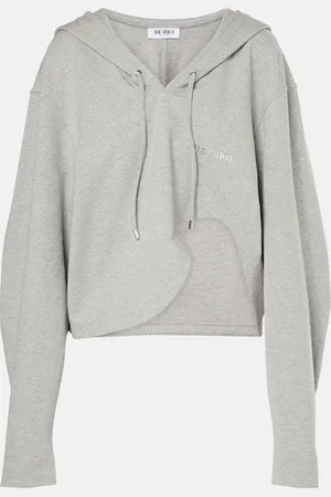 The Attico Asymmetric cotton-blend jersey hoodie