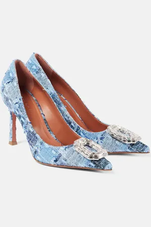 Amina Muaddi Camelia 90 tweed pumps