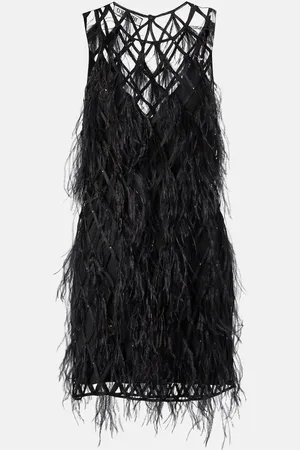The Attico Feather-trimmed minidress
