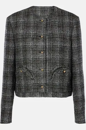 Blazé Milano BlazÃ© Milano Lulua Shamo checked cropped wool-blend jacket