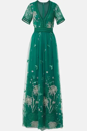 Costarellos Floral embroidered gown