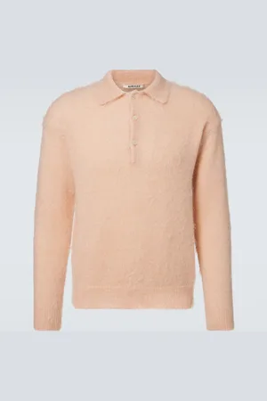 Auralee Mohair and wool polo sweater