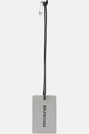 Balenciaga Logo leather luggage tag