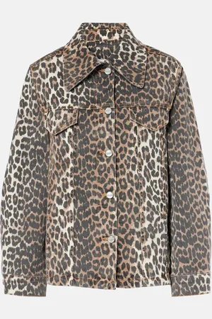 Ganni Leopard-print denim jacket