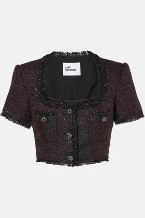 Self-Portrait Tweed top