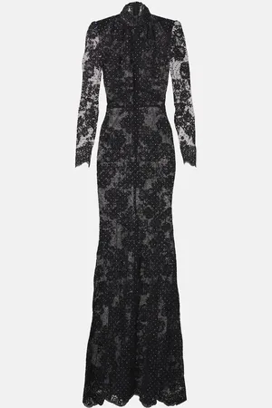 Self-Portrait Embellished lace gown
