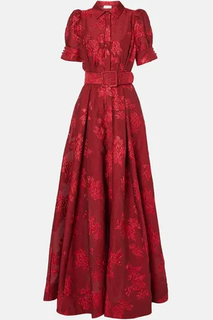 Rebecca Vallance Henrietta belted brocade gown
