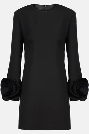 VALENTINO Crepe Couture floral-appliquÃ© minidress