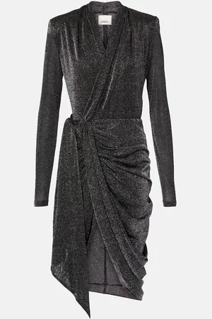 Isabel Marant Cleora lamÃ© wrap dress