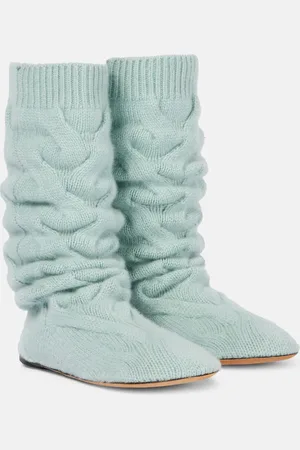 Loro Piana Cocooning cable-knit sock boots