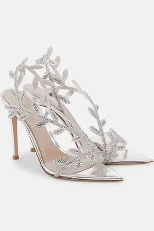 Gianvito Rossi Flavia 105 embellished mirrored leather sandals
