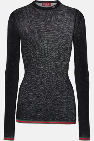 Gucci Ribbed-knit cashmere and silk top