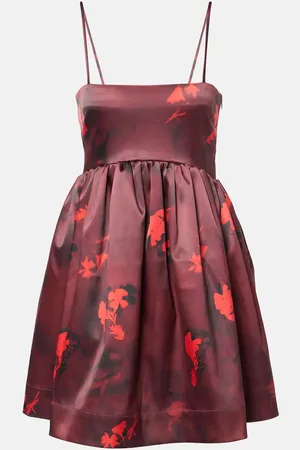 Ganni Floral satin minidress