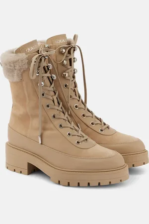 Aquazzura Very Cortina shearling-trimmed ankle boots
