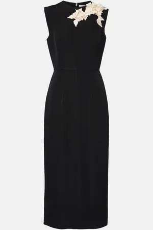 Erdem Asymmetric wool midi dress