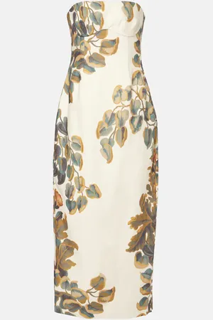 SIR Evalita floral linen bustier dress