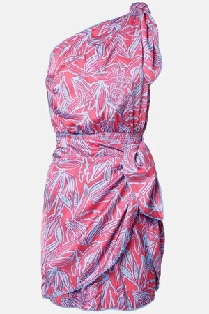 POUPETTE ST BARTH Celie printed gathered one-shoulder minidress