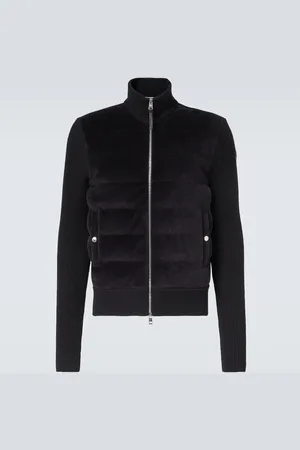 Moncler Down-paneled virgin wool jersey cardigan