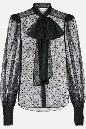 Rebecca Vallance Ethel tie-neck lace blouse