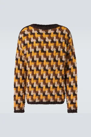 Moncler Woven alpaca and wool-blend sweater
