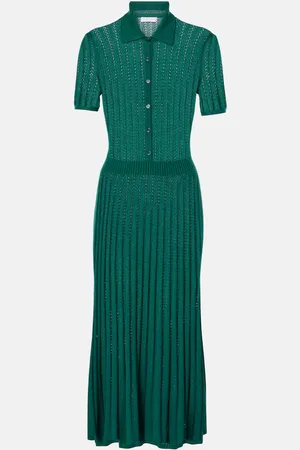 GABRIELA HEARST Knitted cashmere and silk shirt dress