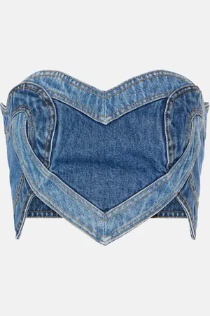 AREA Strapless denim top
