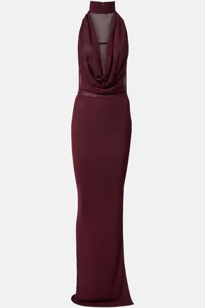 AYA MUSE Draped halterneck gown