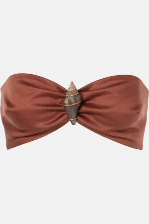 Adriana Degreas Shell-embellished cotton-blend bra top