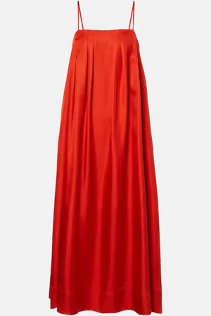 ASCENO Heather silk twill maxi dress