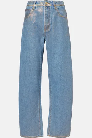 Frame High-rise barrel-leg jeans