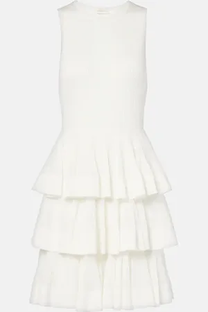 ZIMMERMANN Crush Ruffled tiered knitted minidress