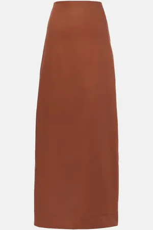 Adriana Degreas Solid cotton maxi skirt