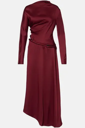 Victoria Beckham Cutout draped crÃªpe satin midi dress