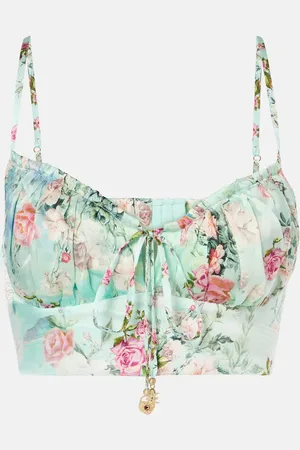 Camilla Gathered floral silk bralette
