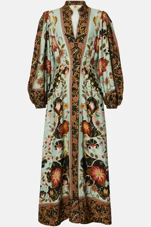 Farm Rio Blue Flowing Beauty floral maxi dress