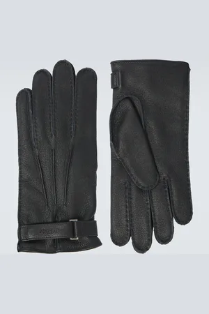 Ermenegildo Zegna Embossed leather gloves