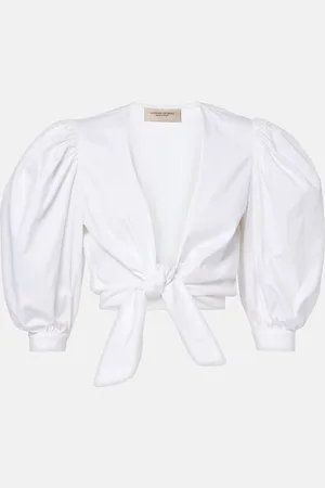 Adriana Degreas Cotton-blend crop top