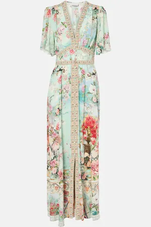 Camilla Floral embellished silk maxi dress